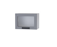 Шкаф верхний со стеклом 5ХС кухня Кампео (Белый/Светло-серый)