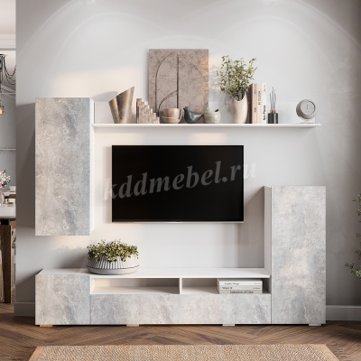 Гостиная Диаманд (Белый/Цемент светлый)