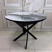 Стол обеденный раздвижной Арчи (Мрамор 2868/Опоры черные)