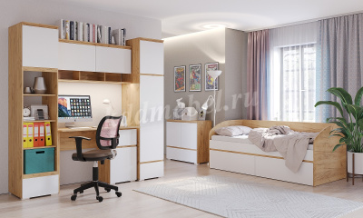 Стол письменный Гретта 1С1Я (Дуб крафт золотой/Белый)