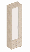 Шкаф 2ств с ящиками Граф (Дуб баррик/Перламутр)