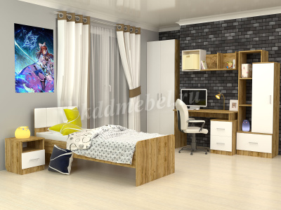 Стол письменный Лего (Дуб бунратти/Белый)