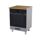 Шкаф нижний духовой 6Д кухня Кантри без столешницы (Белый/Бетон темный)