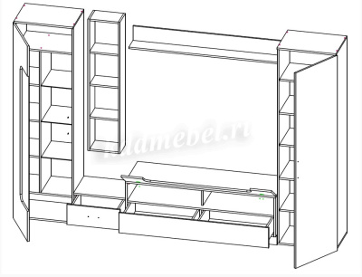 Гостиная Лофт-20 (Белая Аляска/Дуб Вотан)