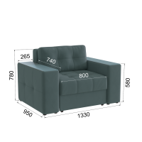 Кресло кровать Виконт_Серый