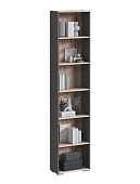 Стеллаж Люмьер завершающий (Дуб сонома/Графит)