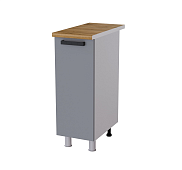 Шкаф нижний 3Р кухня Осло без столешницы (Белый/Карбон Пепел)