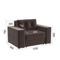 Кресло кровать Виконт_Коричневый