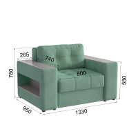 Кресло кровать Доро_Мятный