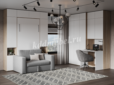 Стол-комод Левый (Дуб сонома светлый/Белый)