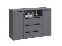 Комод Люмьер 3 ящика 2 ств. (Графит)