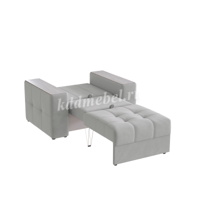 Кресло-кровать Виконт (Светло-серый/Холст белый)