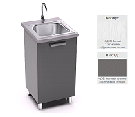 Шкаф нижний мойка 5М кухня Осло без столешницы (Белый/Карбон вулкан)