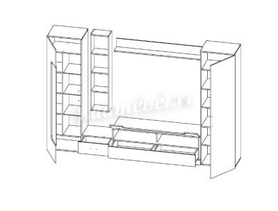 Гостиная Лофт-20 (Бронзовый век/Дуб вотан)
