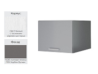 Шкаф верхний глубокий 450 45ГХ кухня Осло (Белый/Карбон вулкан)