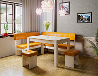 Комплект банкеток Остин 01.00 2шт. (Дуб белфорт/Беж кожзам)