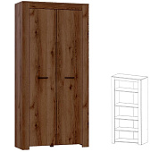 Шкаф Квадро-21 2-х створчатый (Дуб Делано темный)