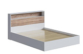 Кровать Люмьер 1.4 с настилом (Белый/Дуб сонома)