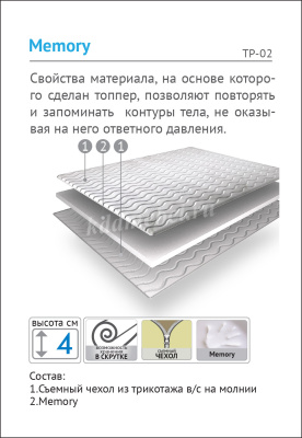 Наматрасник Topper Memory 1400*1900