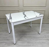 Стол обеденный Лидер Пластик (Белый мрамор/Опоры белые)