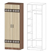 Шкаф Коста-Рика 2-х створчатый (Ясень шимо темный/Ясень шимо светлый)