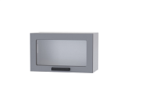 Шкаф верхний со стеклом 6ХС кухня Осло (Белый/Карбон Фарфор)