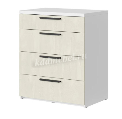 Комод Мята 0.8 (Белый/Шелковый камень)