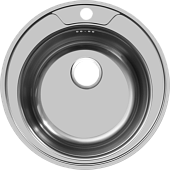 Мойка врезная Юкинокс Фаворит-500 D круглая (Металлик) с выпуском