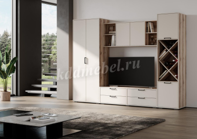 Гостиная Оливия (Дуб делано светлый/Сатин) 