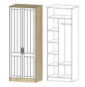 Шкаф Виктория 2-х створчатый (Дуб сонома/Белое дерево)