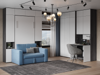 Кабинет-спальня Ясень черный - Перламутр