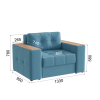 Кресло кровать Нави_Стло-голубой