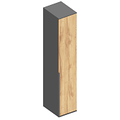 Пенал с полками Стил (Темно-серый лофт/Дуб золотистый)