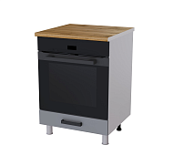 Шкаф нижний духовой 6Д кухня Осло без столешницы (Белый/Карбон мята) 