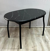 Стол обеденный раздвижной Балтимор К (Черный/МДФ Мрамор черный)