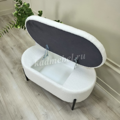 Пуф Барни (Белый плюш)